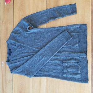 Grey Wool Blend Cardigan